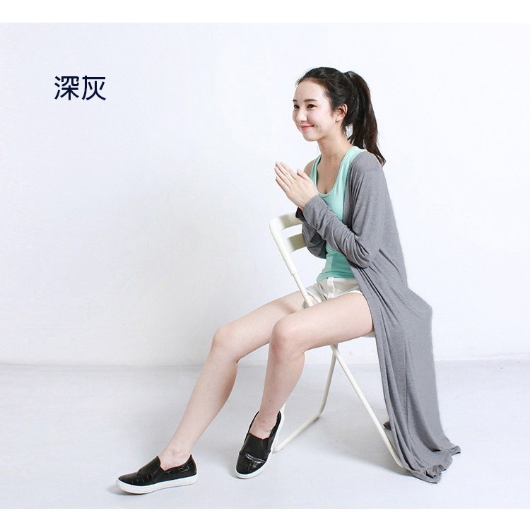 【許願花園】莫代爾無扣防曬薄外套 長版開衫 旅遊沙灘罩衫-細節圖6