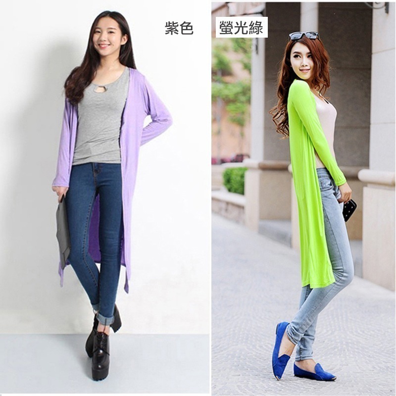 【許願花園】莫代爾無扣防曬薄外套 長版開衫 旅遊沙灘罩衫-細節圖7