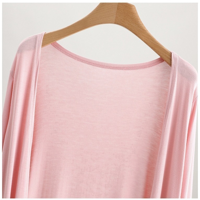 【許願花園】莫代爾無扣防曬薄外套 長版開衫 旅遊沙灘罩衫-細節圖8