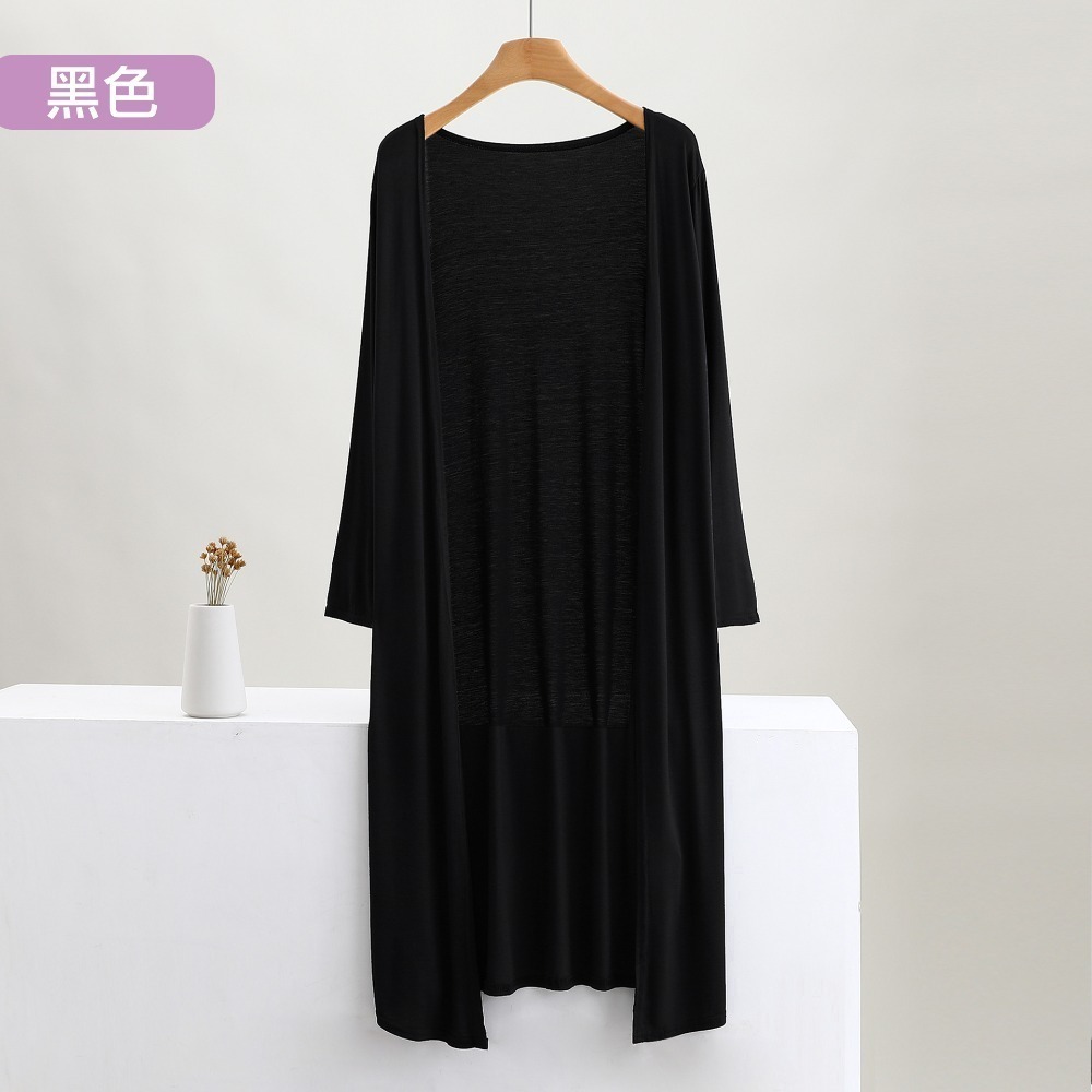 【許願花園】莫代爾無扣防曬薄外套 長版開衫 旅遊沙灘罩衫-規格圖11