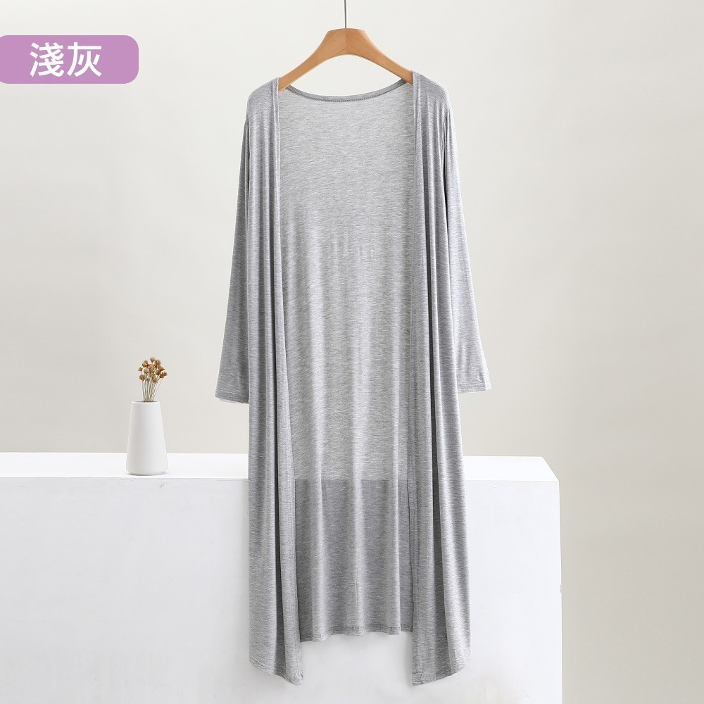 【許願花園】莫代爾無扣防曬薄外套 長版開衫 旅遊沙灘罩衫-規格圖11