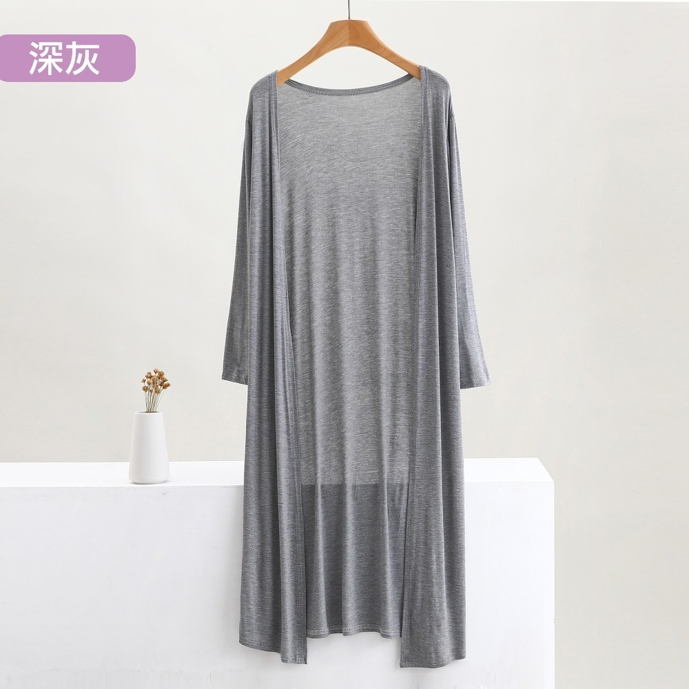 【許願花園】莫代爾無扣防曬薄外套 長版開衫 旅遊沙灘罩衫-規格圖11