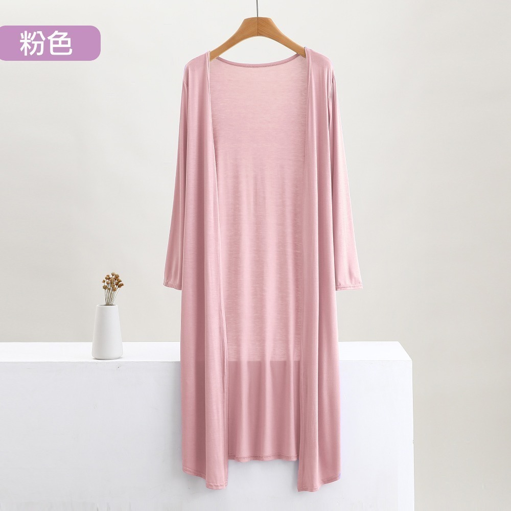 【許願花園】莫代爾無扣防曬薄外套 長版開衫 旅遊沙灘罩衫-規格圖11