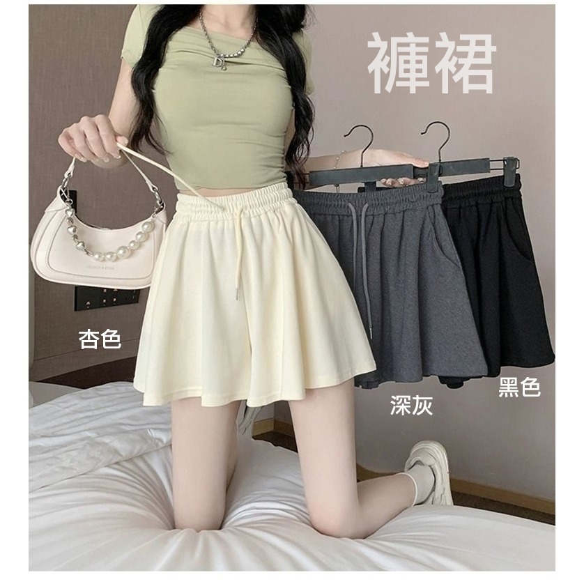 【許願花園】寬鬆顯瘦褲裙 短褲 短裙 短闊腿褲-細節圖7