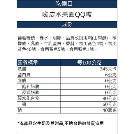 【糖果 吃倆口】呦皮水果圈QQ糖 700公克/包(軟糖/YUPI)-細節圖3