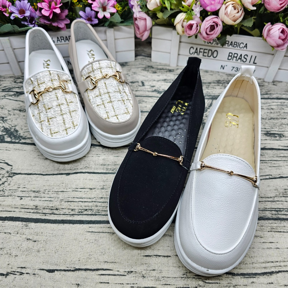 當日寄出 厚底鬆糕鞋 小白鞋 小香風 金屬一字 懶人鞋 厚底鞋 娃娃鞋 流蘇莫卡辛鞋 圓頭厚底鞋 台灣製-細節圖2