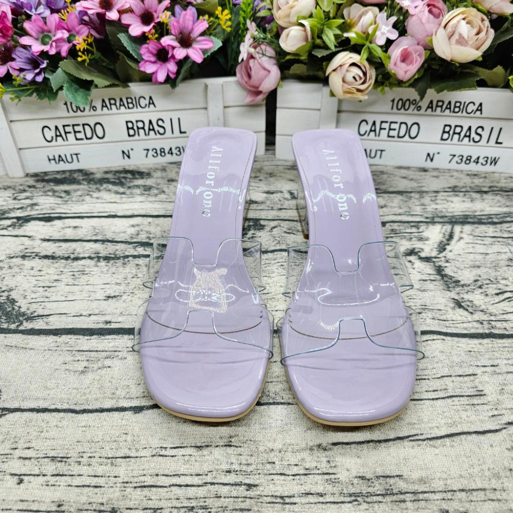 好穿不磨腳🔝MIT製 透明拖鞋 韓版方頭拖鞋 透明鞋跟 H拖鞋 軟墊 粗跟拖鞋-細節圖5