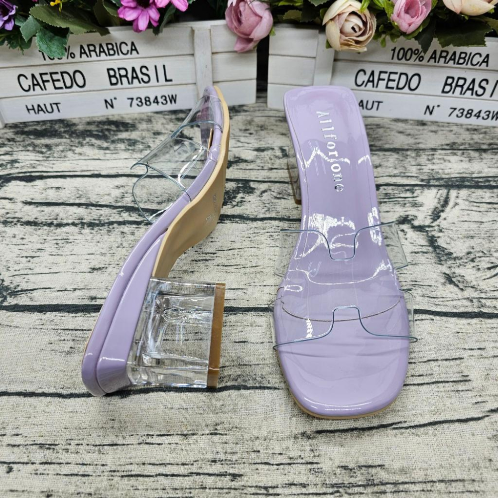好穿不磨腳🔝MIT製 透明拖鞋 韓版方頭拖鞋 透明鞋跟 H拖鞋 軟墊 粗跟拖鞋-細節圖6