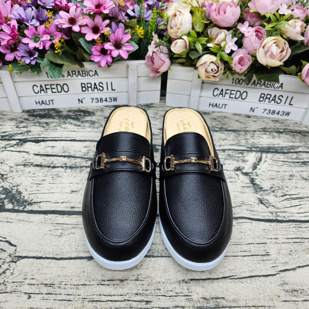 四季百搭⭐️MIT製 半包氣墊拖鞋 一字釦 前包拖鞋 厚底拖鞋 軟墊 止滑 圓頭包鞋-細節圖2