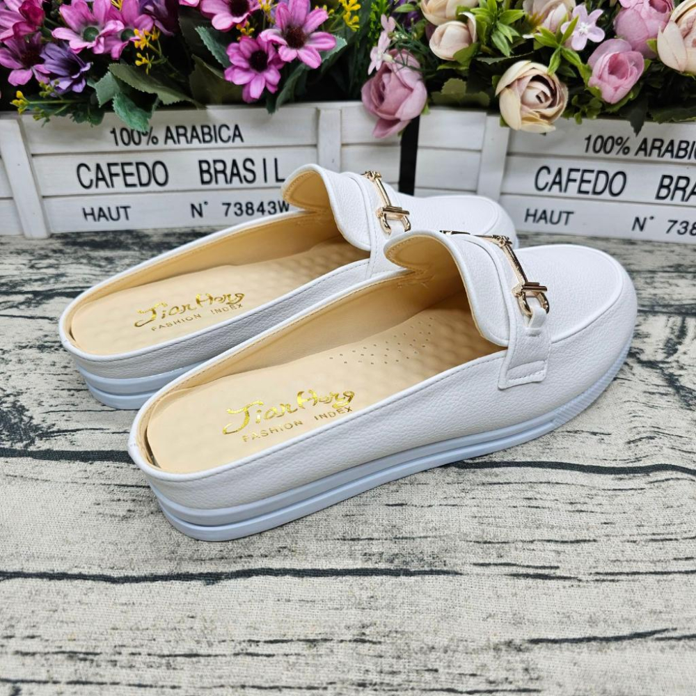 四季百搭⭐️MIT製 半包氣墊拖鞋 一字釦 前包拖鞋 厚底拖鞋 軟墊 止滑 圓頭包鞋-細節圖5