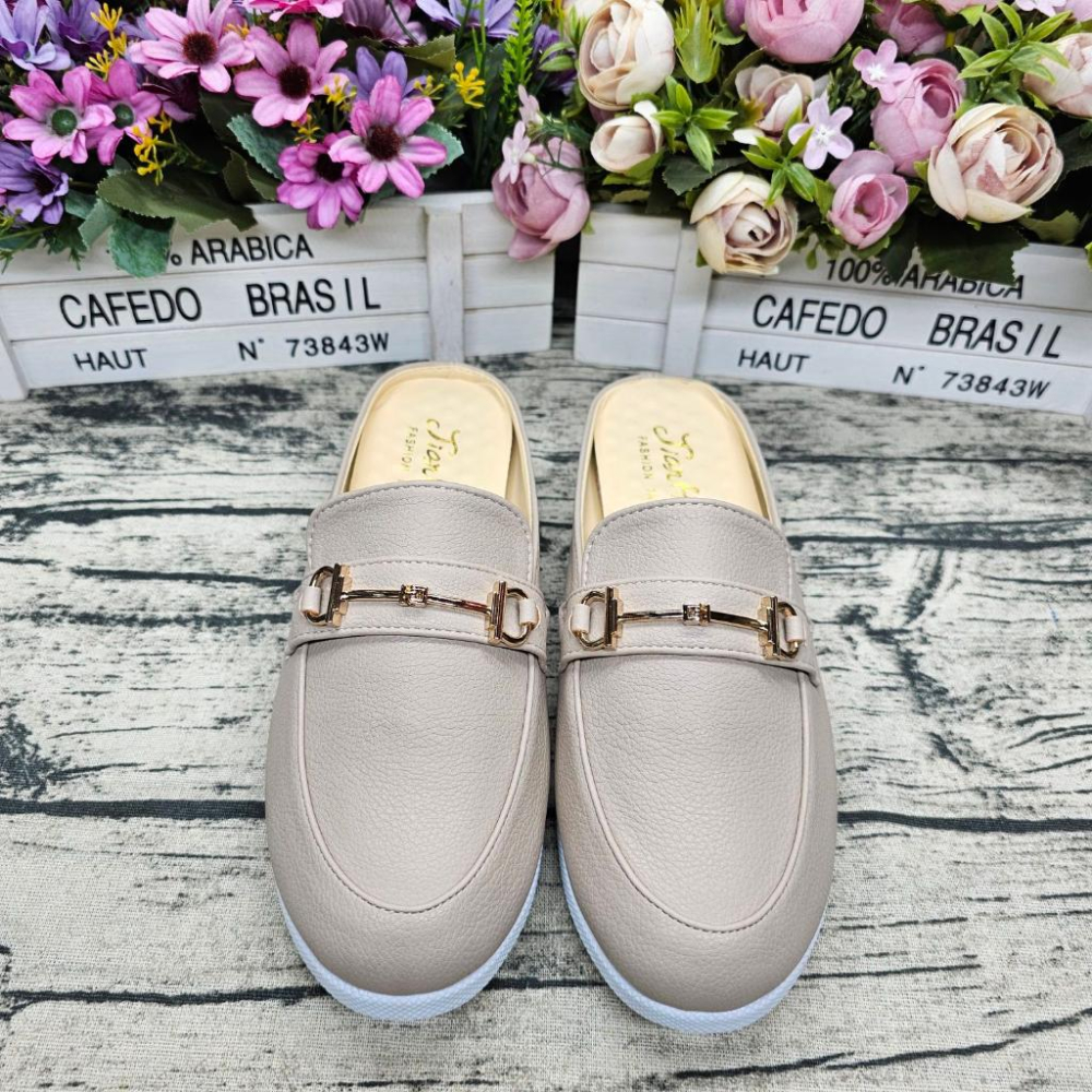 四季百搭⭐️MIT製 半包氣墊拖鞋 一字釦 前包拖鞋 厚底拖鞋 軟墊 止滑 圓頭包鞋-細節圖6