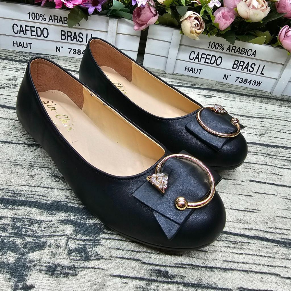 好穿不磨腳🔝MIT製 圓頭娃娃鞋 C字金屬釦 氣墊感 止滑久站 平底鞋 上班鞋 娃娃鞋 懶人鞋-細節圖3