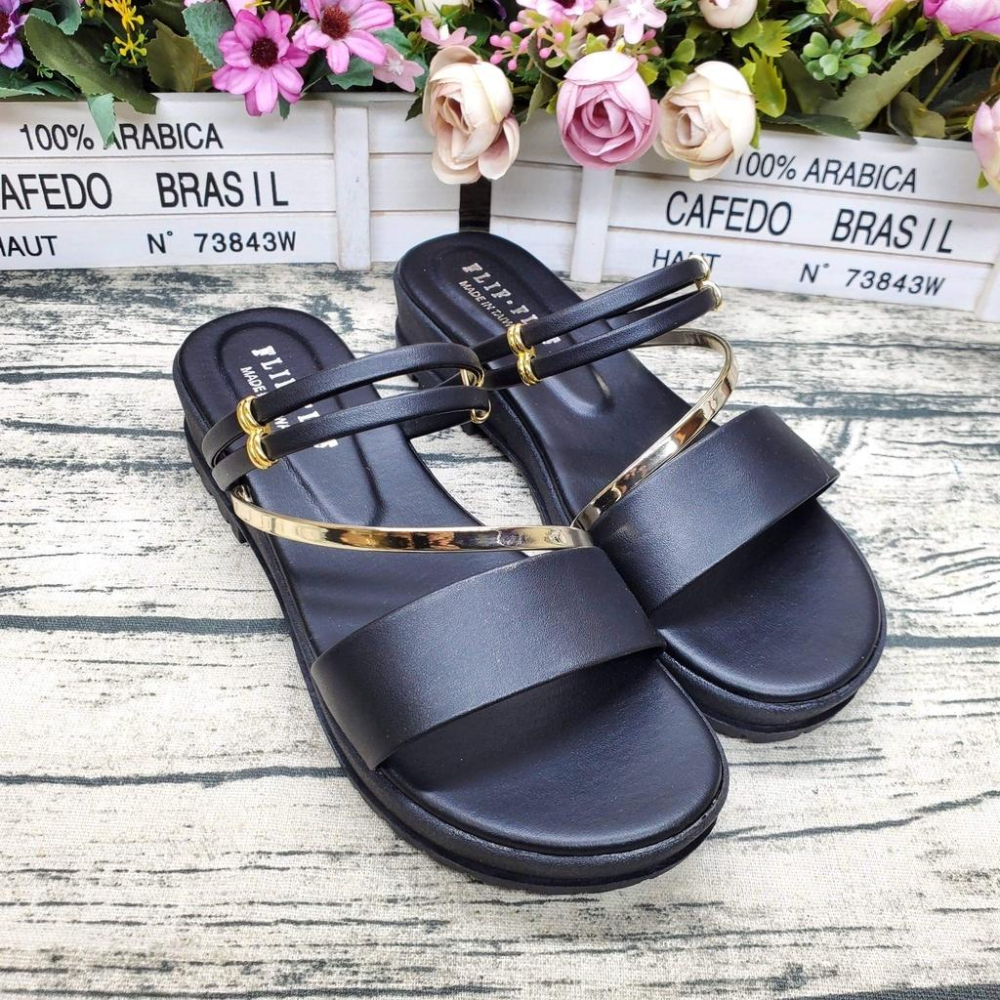 台北出貨🔝百搭3色涼拖 一鞋兩穿 金屬一字涼鞋 細帶涼鞋 軟墊 厚底涼鞋 MIT製-細節圖3