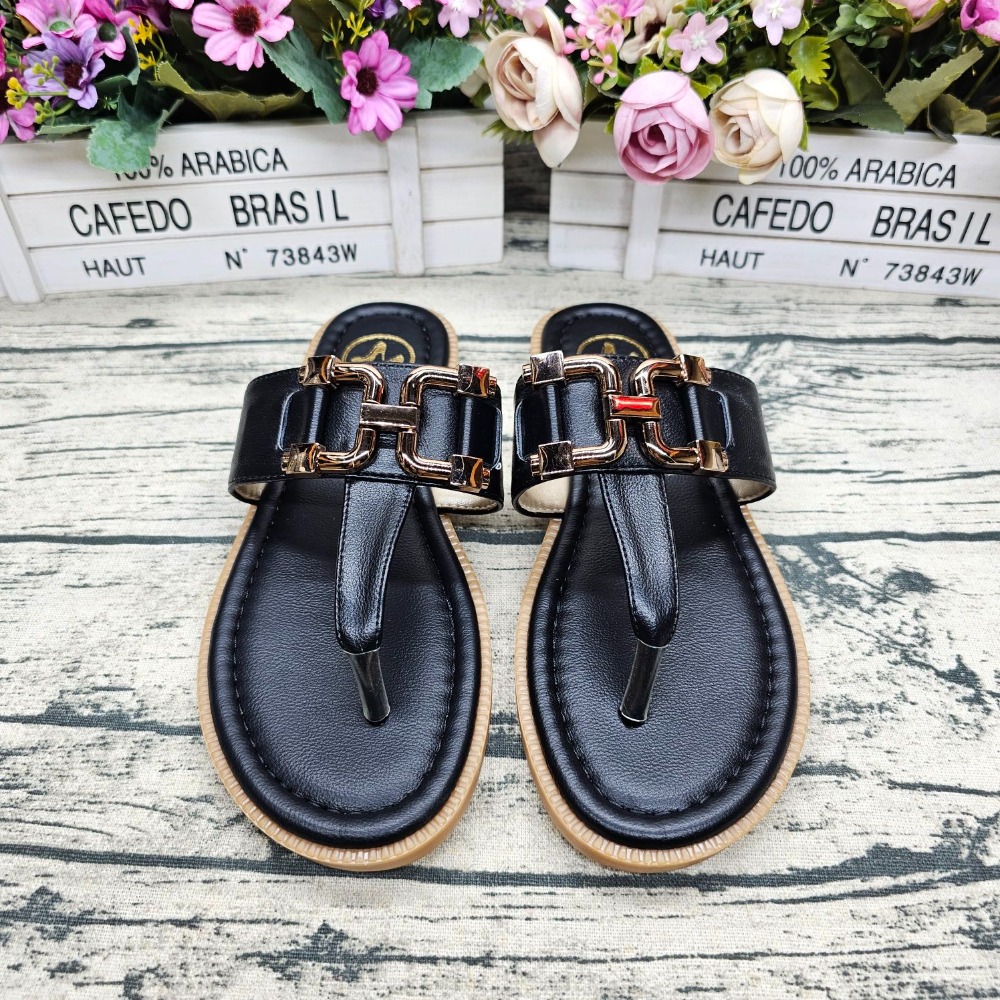 好穿不磨腳🔝MIT製 T字夾腳拖鞋 平底拖鞋 金屬釦飾 軟墊 止滑 女涼鞋-細節圖2