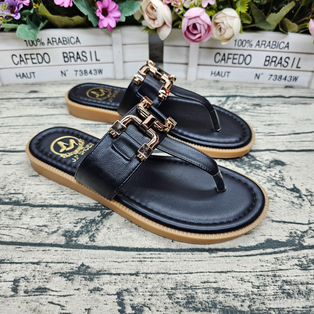 好穿不磨腳🔝MIT製 T字夾腳拖鞋 平底拖鞋 金屬釦飾 軟墊 止滑 女涼鞋-細節圖3