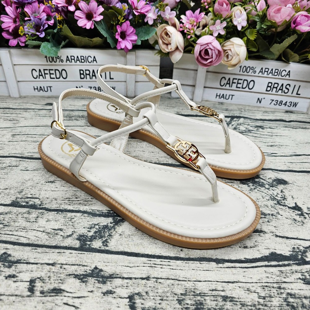 夏季涼鞋 T字夾腳涼鞋 金屬釦飾 繩子涼鞋 平底涼鞋 軟墊 止滑 MIT製-細節圖3