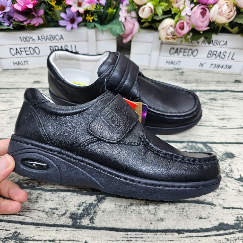 職場工作鞋 真皮護士鞋 魔鬼氈黏帶 鞋底縫線 足弓墊 護理師鞋 輕量化 小白鞋 厚底護士鞋 台灣出貨-細節圖5