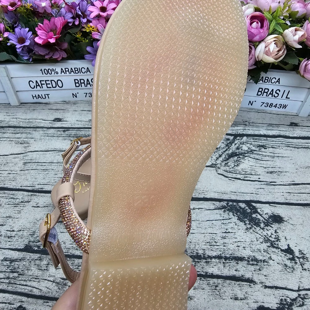 好穿不磨腳🔝MIT製 水鑽涼鞋 T字平底涼鞋 夾腳涼鞋 軟墊 止滑款-細節圖6