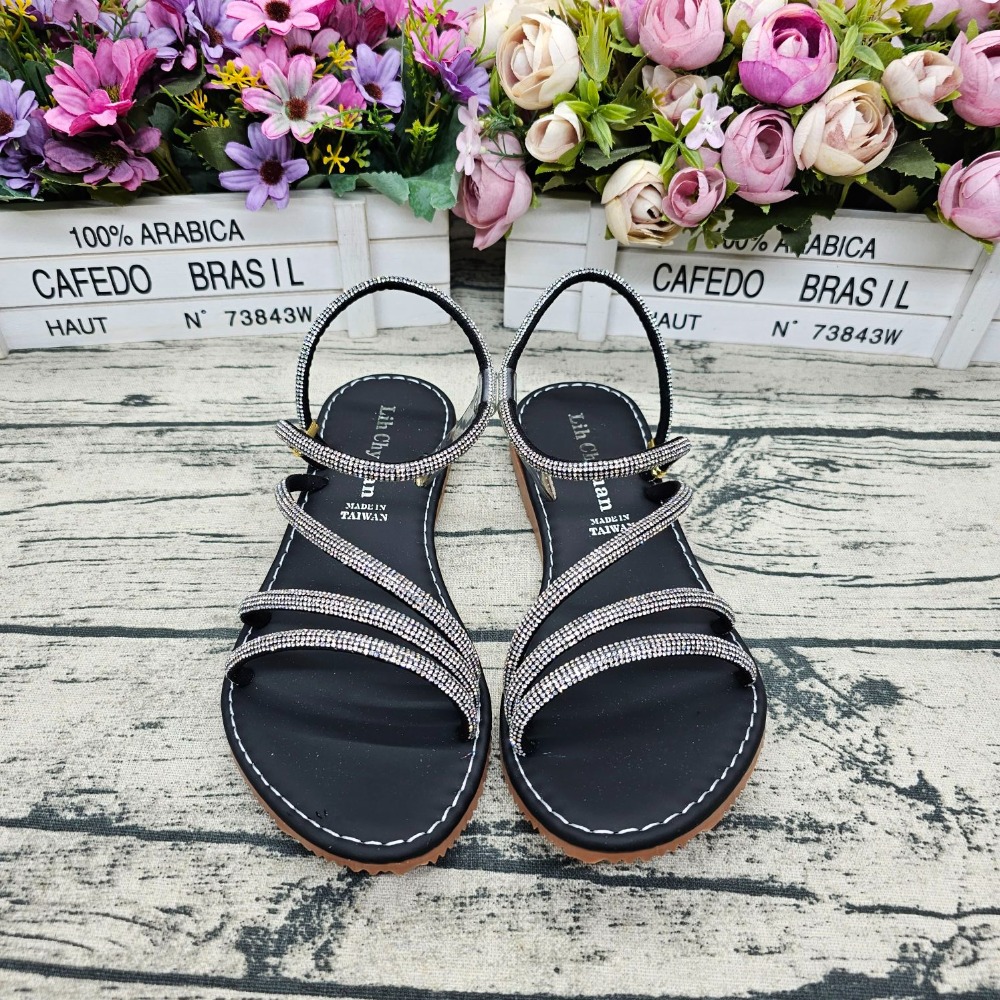 好穿不磨腳🔝MIT製 水鑽羅馬涼鞋 平底涼鞋 繞帶涼鞋 繩子涼鞋 女涼鞋-細節圖4