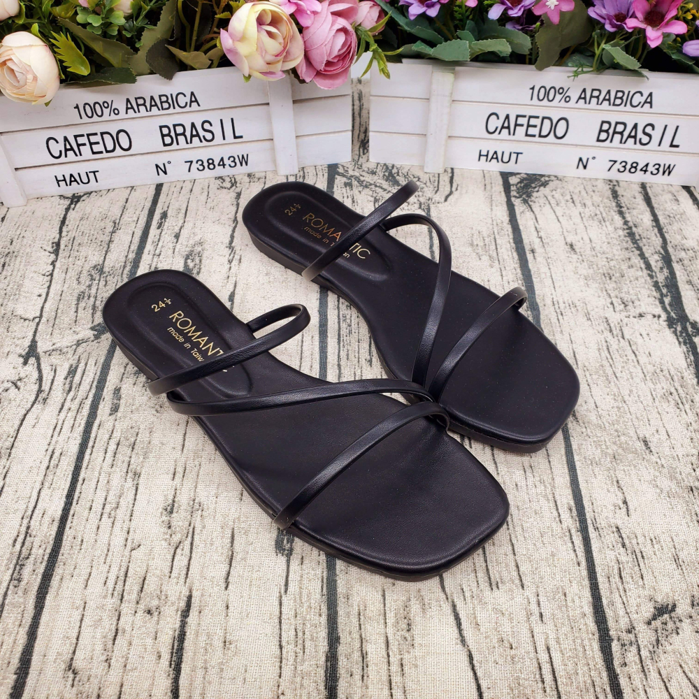 現+追💕 MIT製 韓版 多繩平底涼拖 一字細帶平底拖鞋 軟墊 輕量-細節圖3