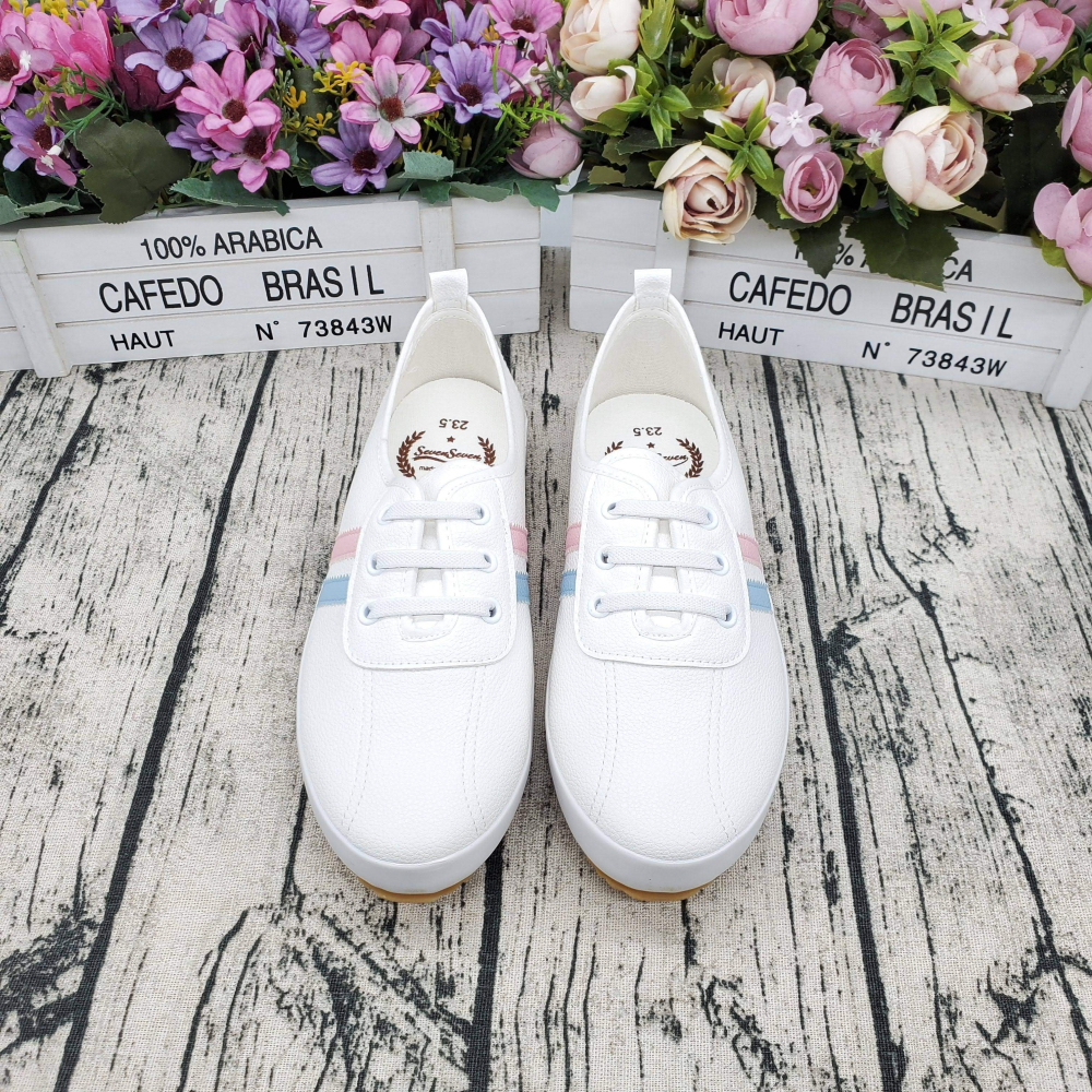 熱銷百搭❤MIT製 韓版超軟Q皮革 免綁帶 小白鞋 休閒鞋 懶人鞋-細節圖2