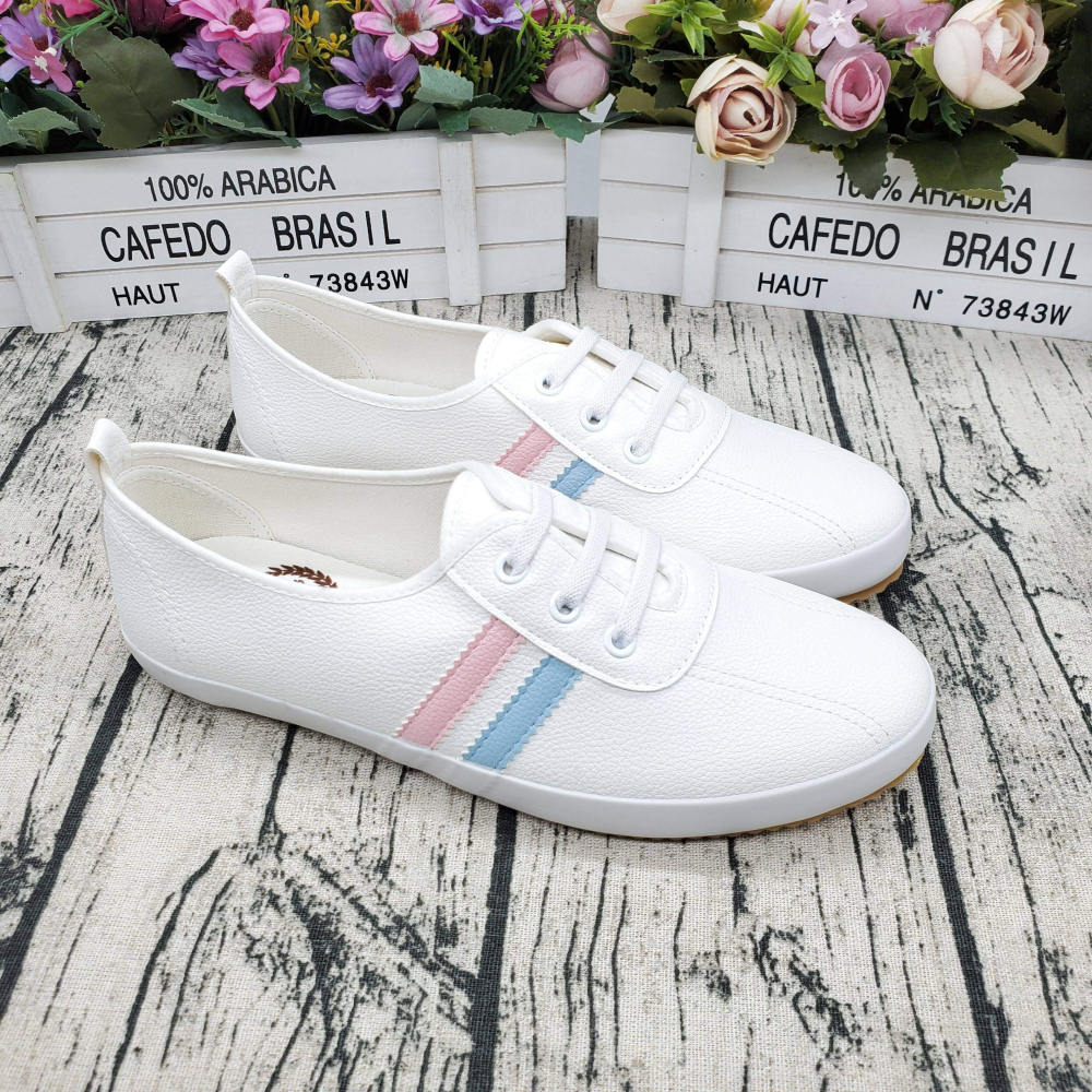 熱銷百搭❤MIT製 韓版超軟Q皮革 免綁帶 小白鞋 休閒鞋 懶人鞋-細節圖3