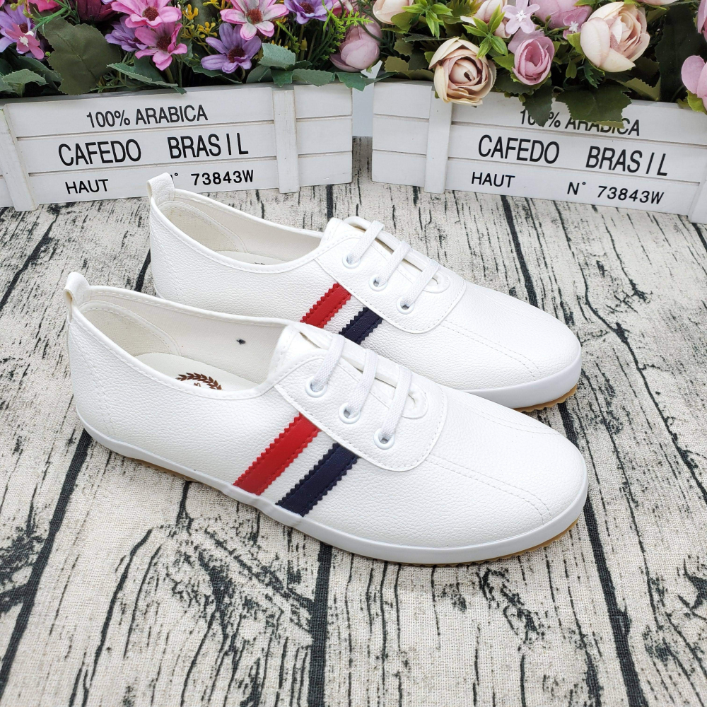 熱銷百搭❤MIT製 韓版超軟Q皮革 免綁帶 小白鞋 休閒鞋 懶人鞋-細節圖5