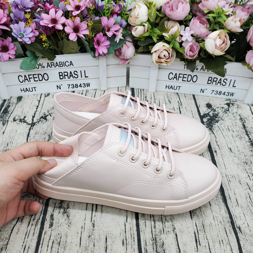 熱銷🔝超軟皮革 免綁帶 休閒鞋 小白鞋 一鞋兩穿 懶人鞋 台灣出貨-細節圖5