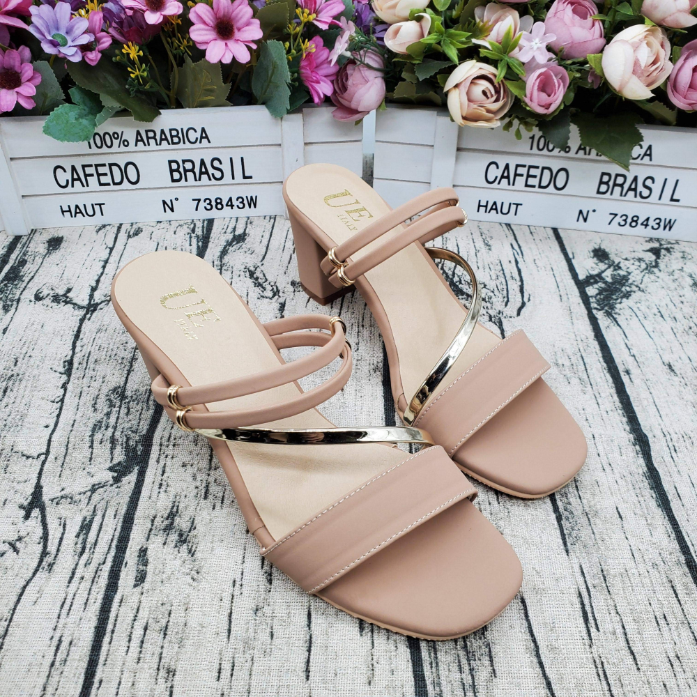 春夏熱銷🔝MIT  人氣款 一鞋兩穿 金屬拼接粗跟涼鞋 高跟涼鞋 洋裝穿搭 軟墊 台灣出貨-細節圖2