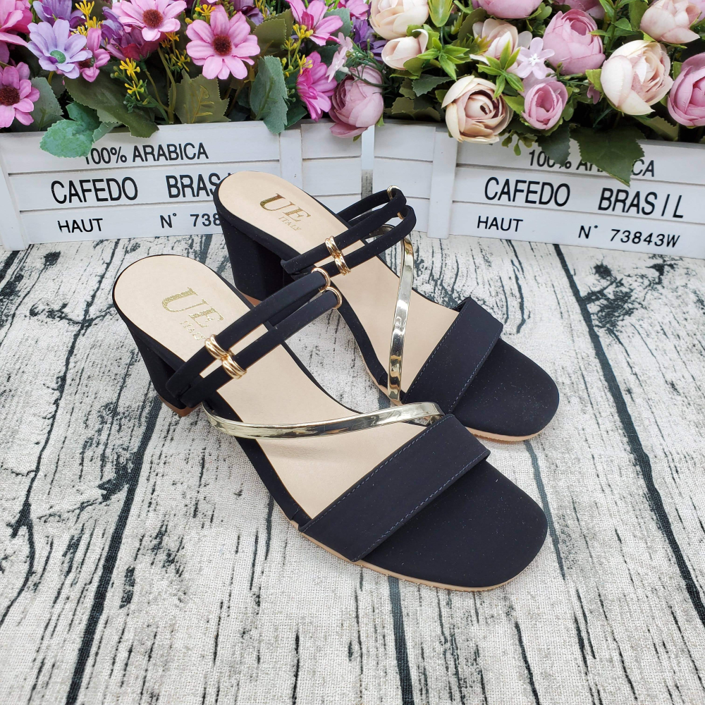 春夏熱銷🔝MIT  人氣款 一鞋兩穿 金屬拼接粗跟涼鞋 高跟涼鞋 洋裝穿搭 軟墊 台灣出貨-細節圖4