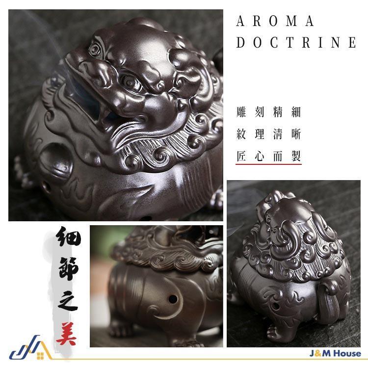 【台灣現貨】仿古 開運祈福神獸香爐 開運貔貅香爐 狻猊陶瓷盤香爐 沉香爐 陶瓷小香爐 香環香爐 倒流香-細節圖7