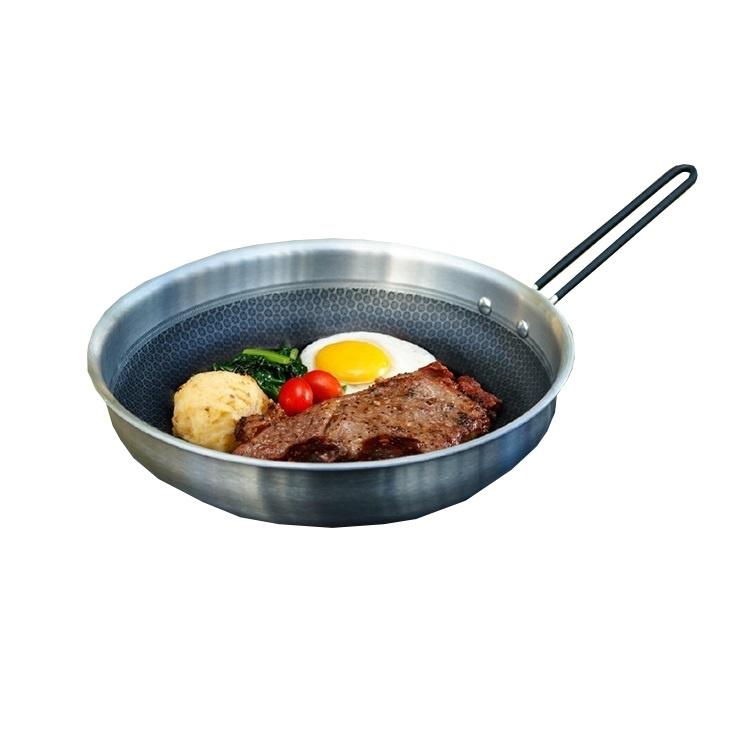 【台灣現貨】CLS 蜂窩紋不沾平底煎鍋 平底鍋 煎鍋 28cm 露營煎鍋-細節圖2