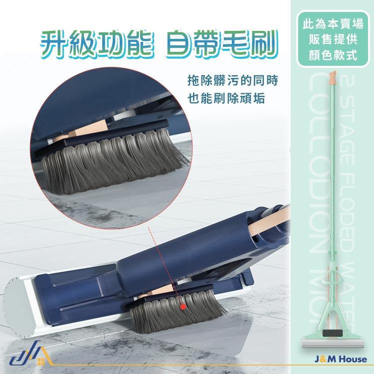 吸水拖把 膠棉拖把 海棉拖把 浴室拖把 免手洗拖把 乾濕兩用 贈拖把頭2入-細節圖3