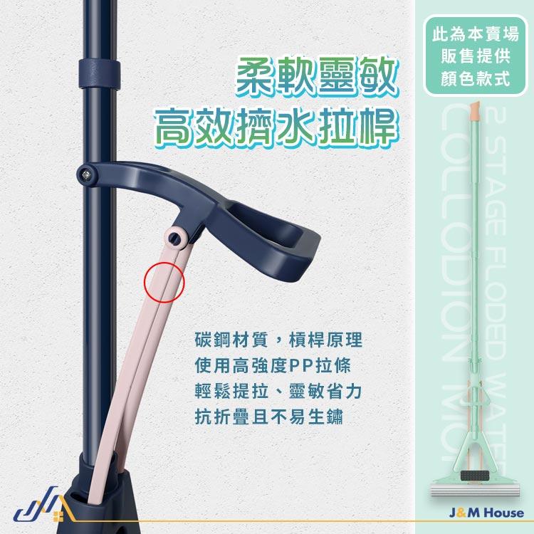 吸水拖把 膠棉拖把 海棉拖把 浴室拖把 免手洗拖把 乾濕兩用 贈拖把頭2入-細節圖7