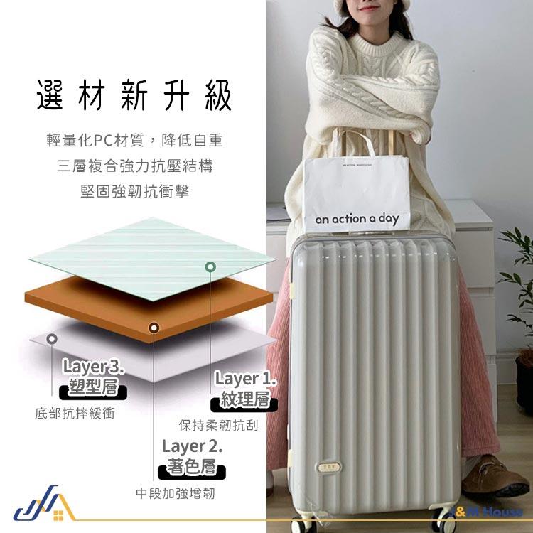 日系潮流行李箱 24寸大容量行李箱 旅行箱 拉桿箱 密碼鎖 登機箱 萬象輪行李箱-細節圖3