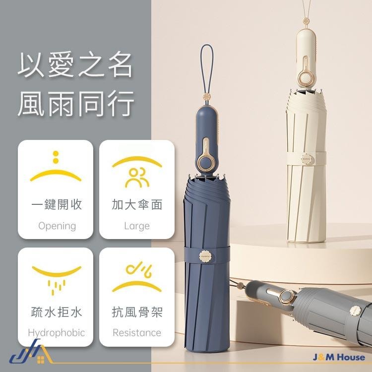 【台灣現貨】ZUODU 16骨抗風暴自動傘 雨傘 自動摺疊傘 遮陽傘 防紫外線 抗uv 慕銀款-細節圖3