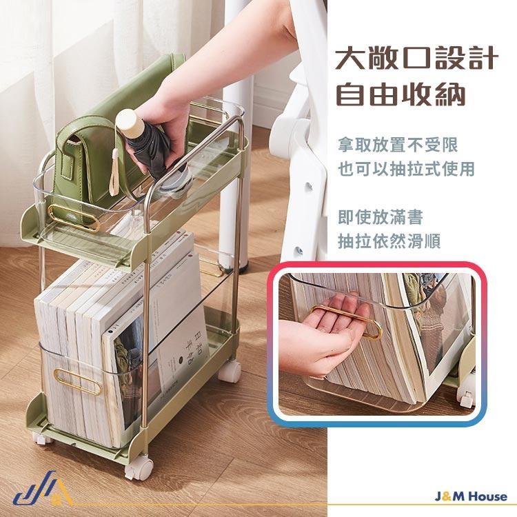 【台灣現貨】桌下簡約雙層收納置物推車 移動式多層置物架 收納推車 化妝品收納 浴室收納 廚房收納 落地式整理架-細節圖3