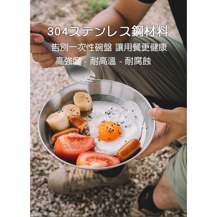 【台灣現貨】黑鹿戶外304不銹鋼碗 露營收納碗盤 隔熱防燙 300ml-細節圖2