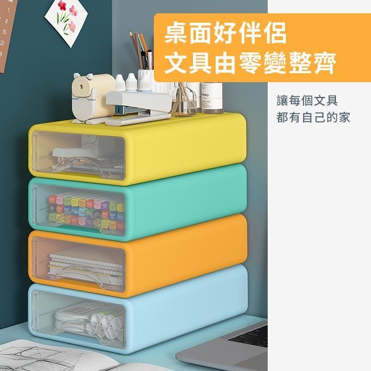 【台灣現貨】馬卡龍 桌面抽屜收納盒 置物盒 儲物盒 文具盒 抽屜櫃 收納 收納盒 收納櫃 收納箱 4入組-細節圖5