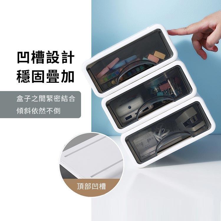 優品 可疊加桌面抽屜收納盒 抽屜置物盒 儲物盒 收納 收納盒 收納櫃 收納箱 大號2入組-細節圖3