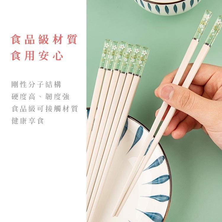 【台灣現貨】日式櫻花合金筷 防霉耐高溫 筷子 環保筷 5雙組-細節圖4