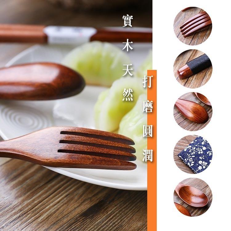 【台灣現貨】日式纏線原木餐具三件組 筷子 湯匙 叉子套裝組-細節圖5