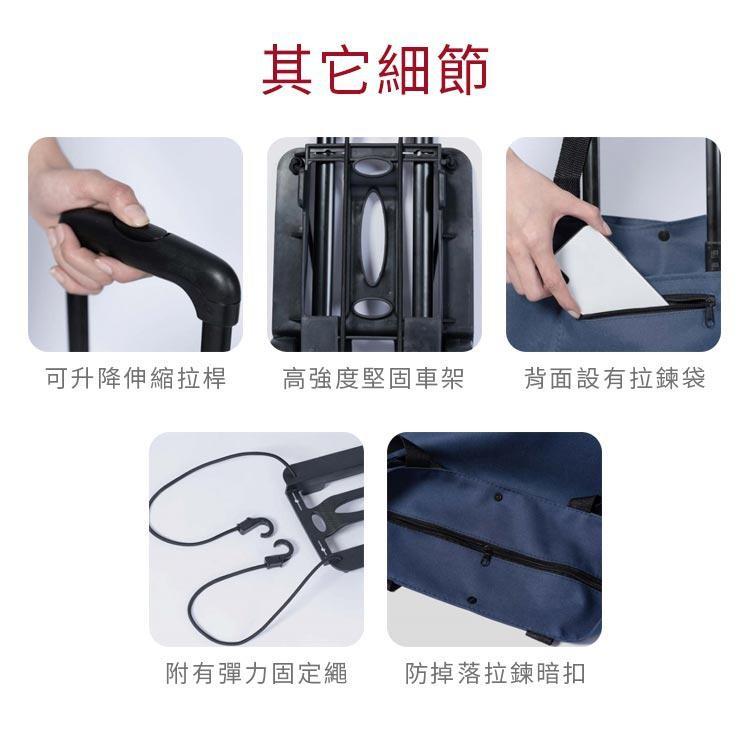 【台灣現貨】小米有品宜諾樂活摺疊手拉購物車 購物車 附牛津布購物袋套裝款 手拉車 買菜車 小拉車-細節圖7