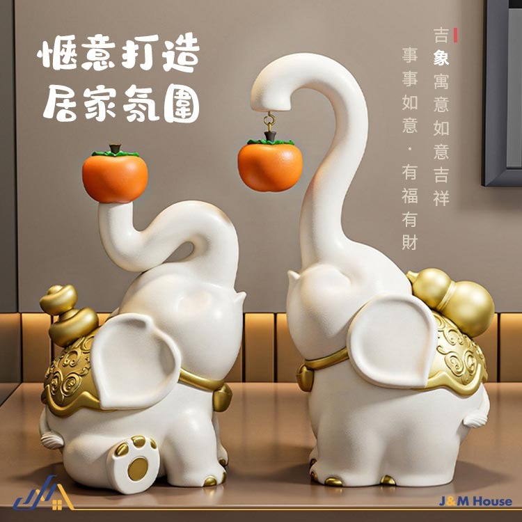 柿柿如意平安吉象擺飾 風水大象擺件 大象擺件 客廳玄關擺件 開運招財送禮喬遷新居禮品 招財鎮宅-細節圖4