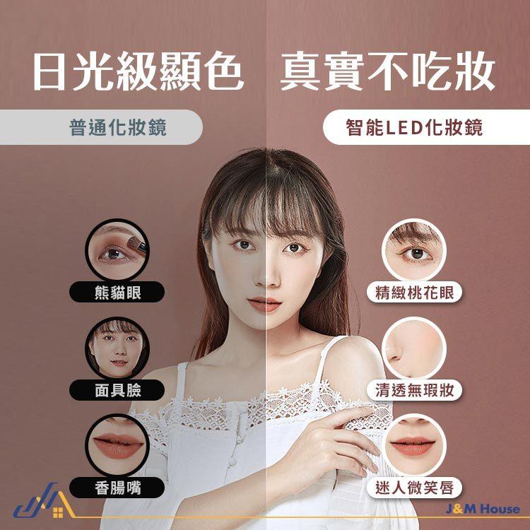 可調光LED鏡 化妝鏡 桌面梳妝鏡 補光化妝鏡 帶燈化妝鏡 隨身化妝鏡 三色光-細節圖5