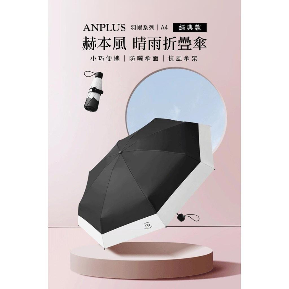 【台灣出貨】赫本風遮陽傘 晴雨兩用折疊傘 折疊傘 三折傘 經典版-細節圖2