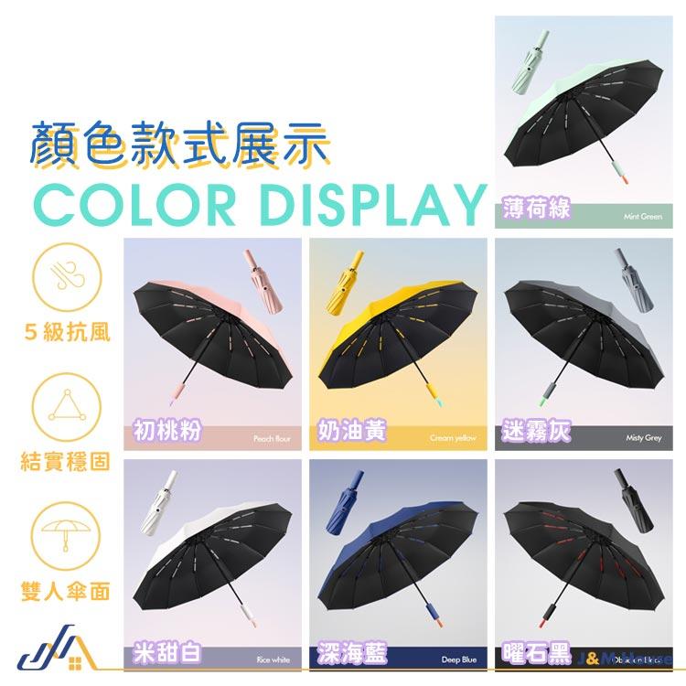新款72骨全自動抗風摺疊傘 自動折疊傘 雨傘 加大加厚 情侶傘 男士傘 折疊傘-細節圖8