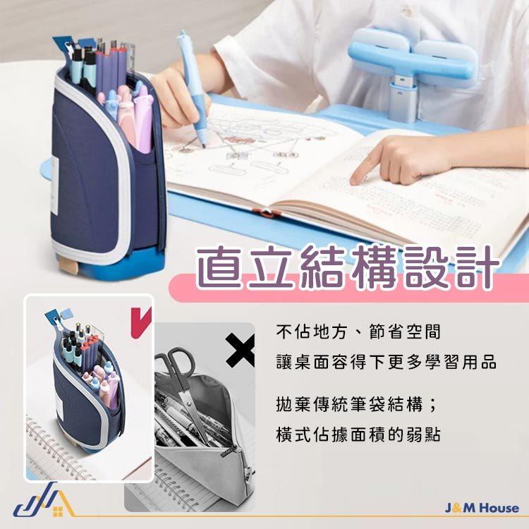 可伸縮直立式文具收納袋 筆袋 鉛筆袋 鉛筆盒 伸縮筆袋 拉鏈帆布筆袋 站立筆袋-細節圖3