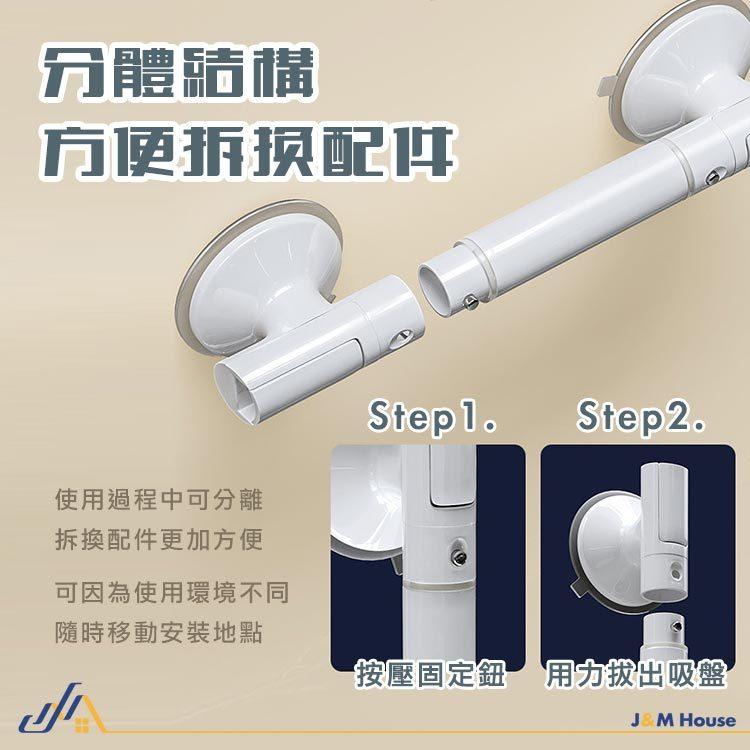 浴室防滑安全扶手 免鑽孔 雙吸盤 防滑扶手 玻璃門窗把手 吸盤把手 門把扶手 廁所扶手 1入-細節圖5