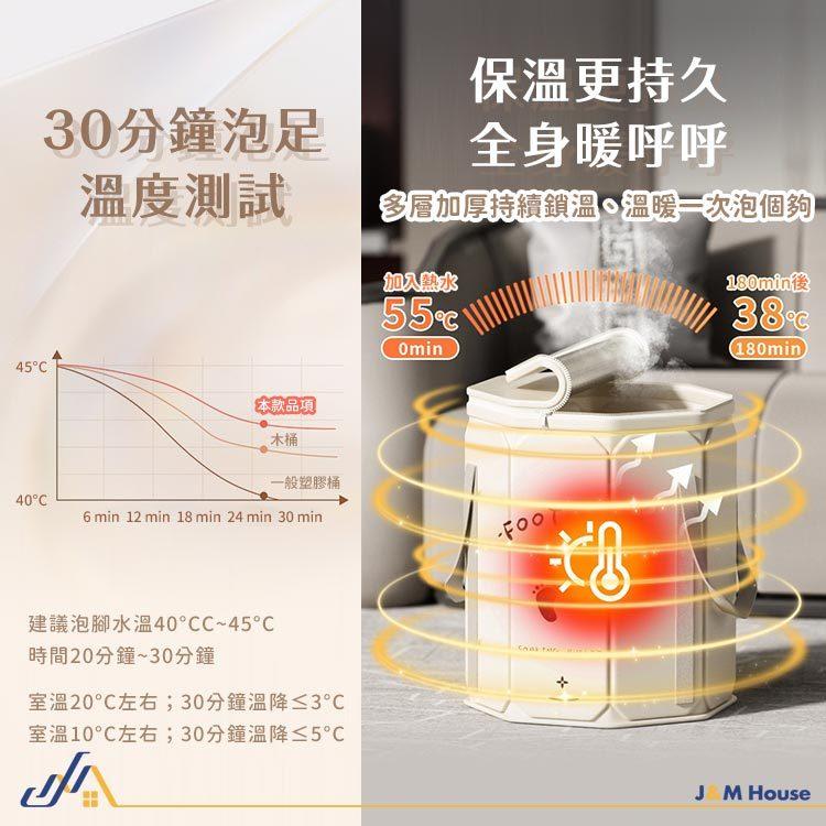 泡腳桶 折疊泡腳桶 泡腳 加蓋折疊泡腳袋 過膝泡腳桶 足浴桶 防傾倒泡腳桶 保溫 升級加厚泡腳桶 附收納袋-細節圖5